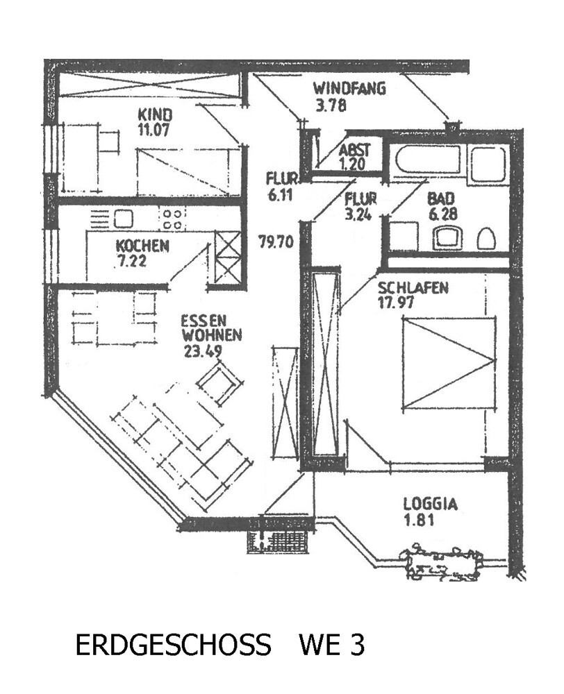 Grundriss EG -  WE 3