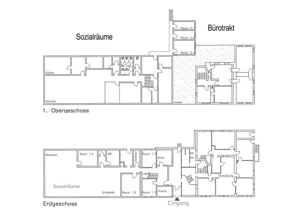 Grundriss Verwaltung EG + 1. OG
